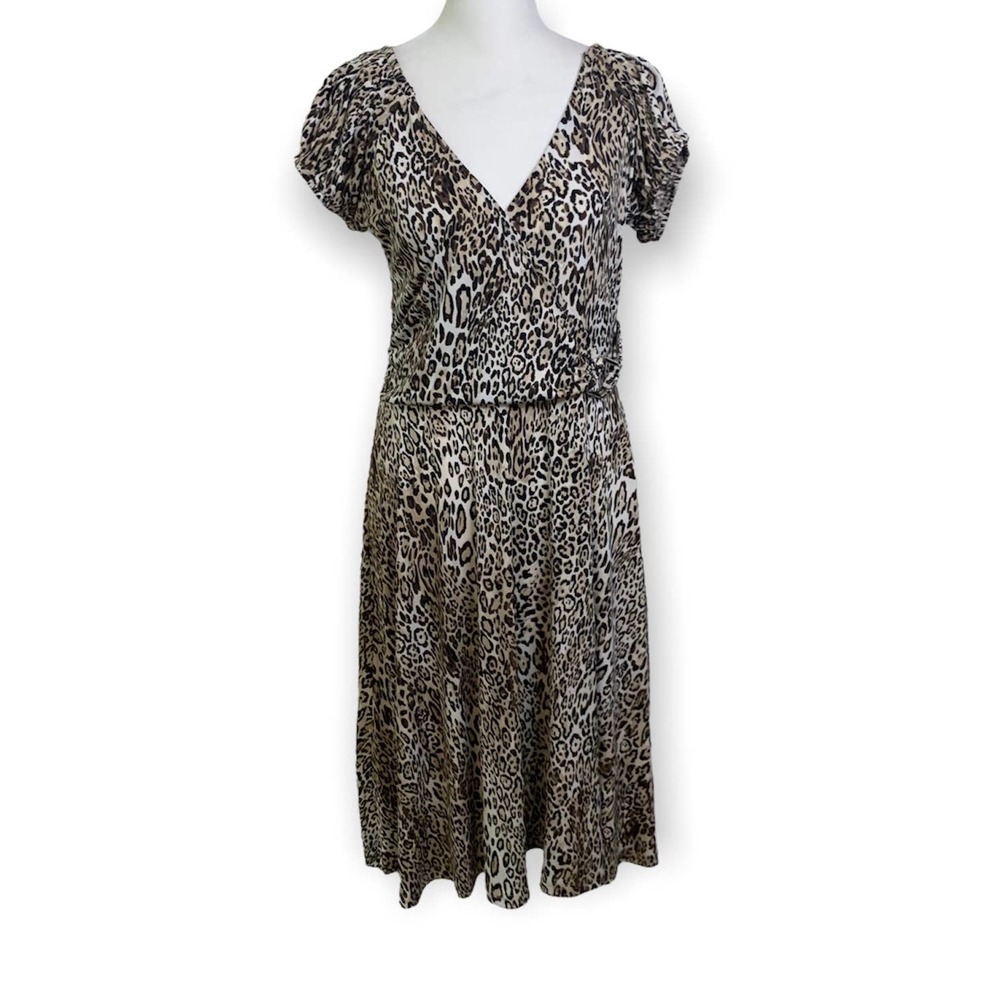 New York & Company NWT Leopard Wrap Dress Women's Medium